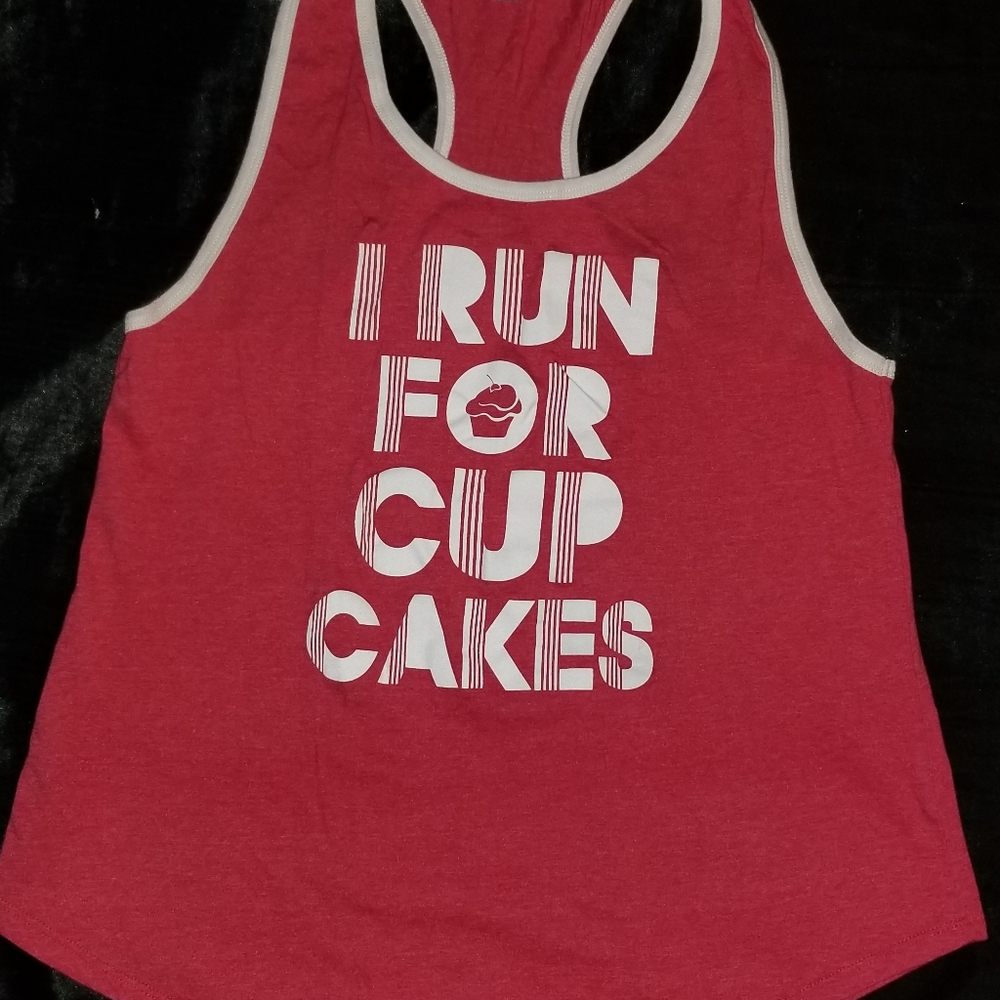 'I Run For Cupcakes' Tank Top, Center Stage, XL, Red - Picture 6 of 6